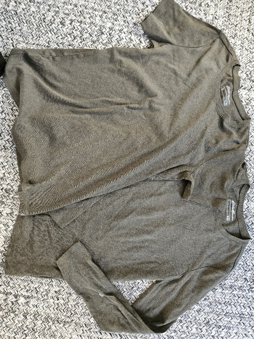Set Of 2 Eddie Bauer Olive Green Women's Tops Crewneck TXL